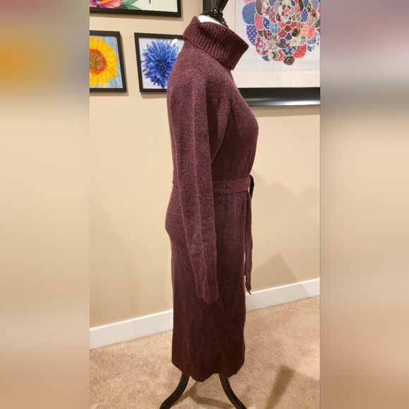 Lulu's Medium Long Sleeve Knit Burgandy Turtleneck Dress - Picture 2 of 7